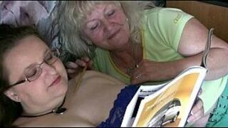 Granny reads playboy and have some sex porn video