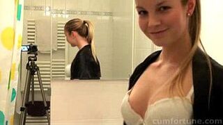 Rose Delight preparing for a sex scene porn video