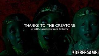 In a dark sex pit these sexy 3D whores fuck porn video
