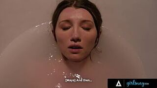 GIRLSWAY - I Masturbated In My Bathtub While Fantasizing Of Dominating Leana Lovings In Sex Dungeon porn video